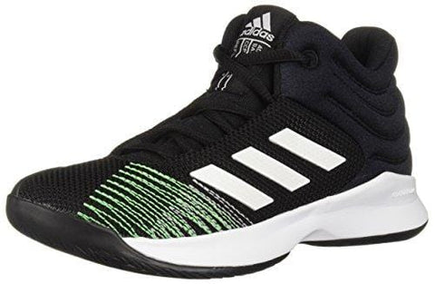 adidas Unisex Pro Spark 2018 Basketball Shoe, Black/White/Shock Lime, 5 M US Big Kid