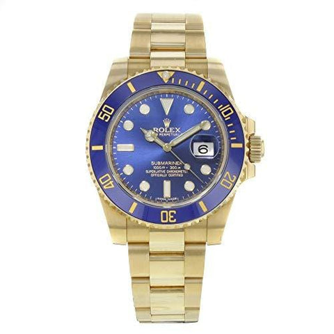 Rolex Men's Submariner Automatic Blue Dial Oyster 18k Solid Gold