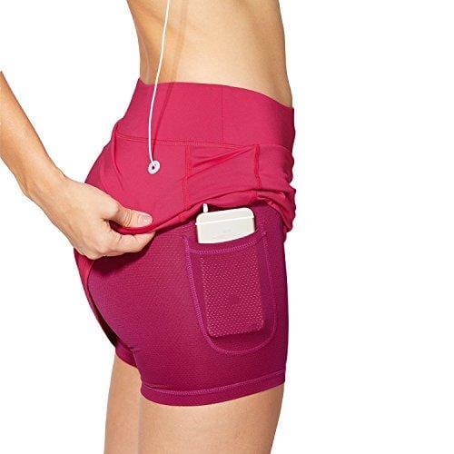 Baleaf Women's Active Athletic Skort Lightweight Skirt with Pockets for Running Tennis Golf Workout Deep Pink Size XS