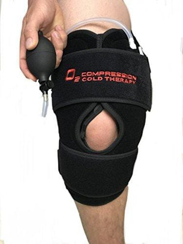 O2 Cold Therapy Knee Wrap with Ice Pack and Air Compression Wrap, Universal