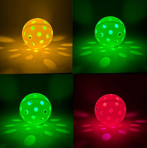 Picklerz LED Light Up Pickleball Balls, Glow in The Dark Pickleball, Pickleball Gifts for Men and Women, Outdoor Pickleball Balls, Pickleballs for Outdoor Play, Wiffle Ball