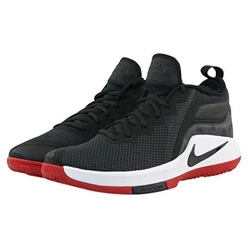 Nike Men's Lebron Witness II Basketball Shoe Black/White-Gym Red (10.5)