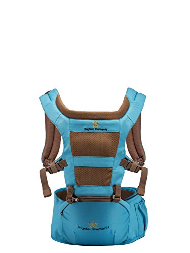 Brighter Elements Ergonomic Baby Carrier with Hip Seat – 5 Positions to Carry Your Newborn, Infant, or Toddler – Safe and Comfortable for Child and Moms, Dads – Great Baby Shower Gift