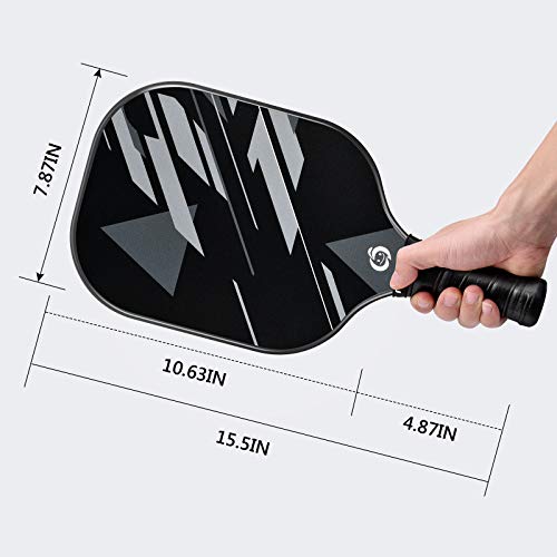 niupipo Pickleball Paddles, Pickleball Set, 2 Pickleball Rackets, 4 Pickleball Balls and 1 Pickleball Bag, Fiberglass Surface, Polypropylene Honeycomb Core, Lightweight Pickleball Paddle