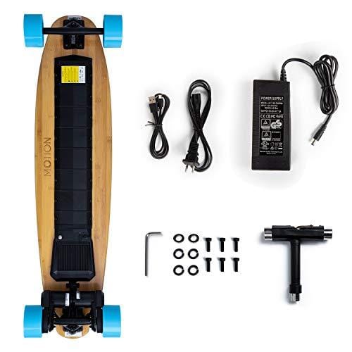 MOTION 38'' Electric Skateboard & Longboard with Remote Controller. Bamboo Deck, 23 MP/H Top Speed,10 Miles Range