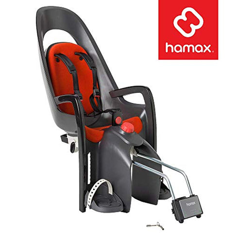 Hamax Caress Rear Child Bike Seat (Grey/Red, Frame Mount)