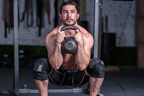 Mava Sports Knee Wraps (Pair) for Cross Training WODs,Gym Workout,Weightlifting,Fitness & Powerlifting - Best Knee Straps for Squats - for Men & Women- 72"-Compression & Elastic Support (Black)