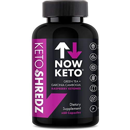 Keto+SHREDZ Raspberry Ketones Supplement Capsules | Best Ketosis Supplement to Facilitate Fat Burn, Boost Energy, and Stimulate Your Mind | Contains Garcinia Cambogia, Green Tea, Caffeine, and Green