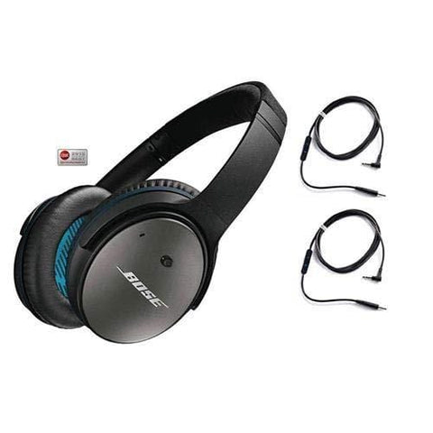 Bose QuietComfort 25 Acoustic Noise Cancelling Headphones for Android & Apple Devices - Black - Bundle
