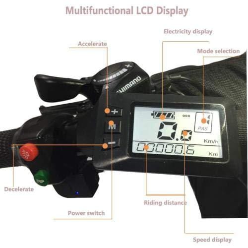 KEANTY 20" Folding Electric Mountain Bike, Fat Tire Electric Bike Beach Snow Mountain Bicycle with 36V/10AH Large Capacity Lithium Battery and Two Cycling Modes (Green)