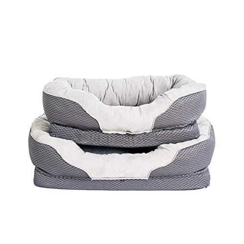 BarksBar Medium Gray Orthopedic Dog Bed - 32 x 22 inches - Snuggly Sleeper with Solid Orthopedic Foam, Extra Comfy Cotton-Padded Rim Cushion and Nonslip Bottom