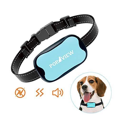 POP VIEW Dog Anti Bark Collar, Small, Medium, Large Dogs, 7 Adjustable Levels with Sound and Vibration, No Shock, Harmless & Humane, Stops Dogs Barking