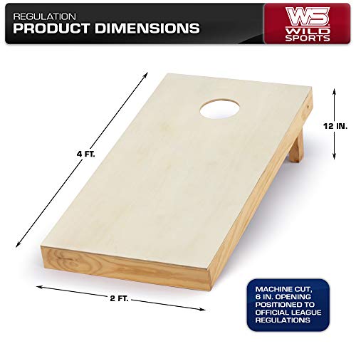 Wild Sports 2'x4'x4" Solid Wood Tournament Approved Cornhole Set