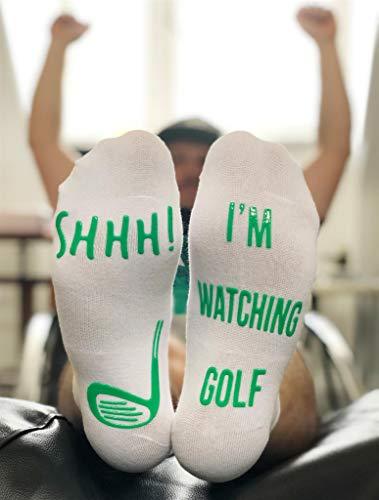 Funny Golf Socks 'Shhh, I'm Watching Golf' Ankle/Lounge Socks - Great Gift For a Golfer [product _type] BRING ME SOCKS - Ultra Pickleball - The Pickleball Paddle MegaStore