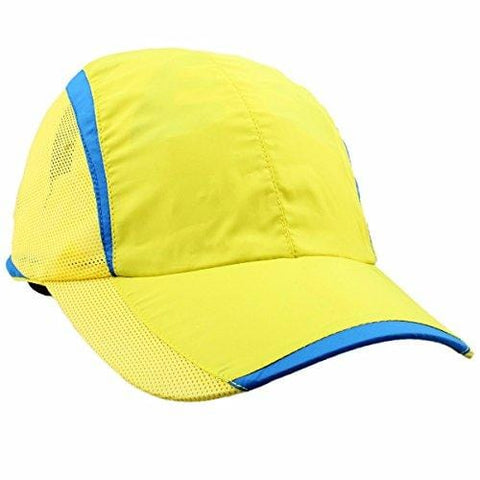 squaregarden Baseball Cap Hat,Running Golf Caps Sports Sun Hats Quick Dry Lightweight Ultra Thin,Yellow,One Size