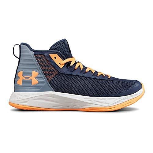 Under Armour Girls' Grade School Jet 2018 Basketball Shoe, Utility (500)/Washed Blue, 5.5