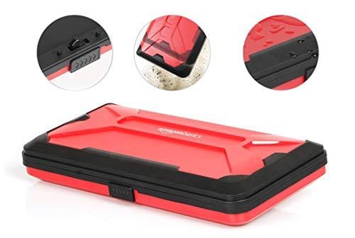 AmazonBasics Vault Case for Nintendo Switch And 8 Games - 10.5 x 5.5 x 2 Inches, Red