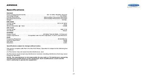 Jensen AWM965 AM/FM|CD|DVD|MP3/USB Wallmount Stereo with DVD Player, Front USB Supports MP3, WMA, JPEG Formats, Remote Control Included, 12 Volt