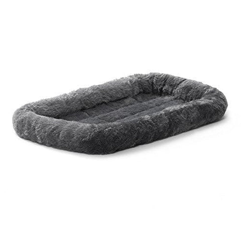 22L-Inch Gray Dog Bed or Cat Bed w/ Comfortable Bolster | Ideal for XS Dog Breeds & Fits a 22-Inch Dog Crate | Easy Maintenance Machine Wash & Dry | 1-Year Warranty