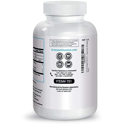 Omega 3 Fish Oil Triple Strength 2720 mg - High EPA 1250 mg DHA 488 mg - Heavy Metal Tested - Non GMO Gluten Free Soy Free - 180 Softgels