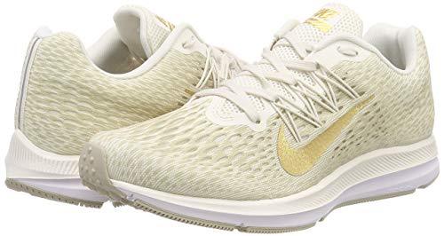 Nike Women's Air Zoom Winflo 5 Running Shoe, Phantom/Metallic Gold-String-White, 9.5