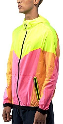 Nike (NikeLab X Kim Jones Windrunner Running Hyper Pink/Yellow/Orange Jacket (Small, Hyper Pink/Yellow/Orange)