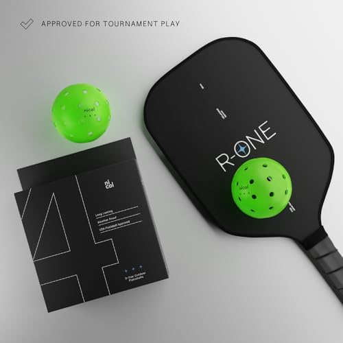 Nicol 3-Star Pickleball Balls - Long Lasting Outdoor Weatherproof Balls - Tournament and Competition Ready - 4 Pack of Regulation Balls