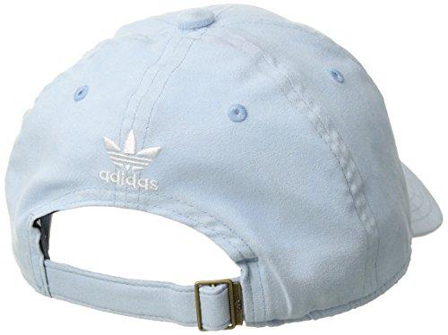 adidas Women's Originals Relaxed Plus Adjustable Strapback Cap, Aero Blue Suede/White, One Size