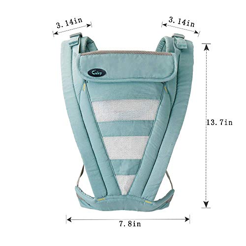 Cuby Ergonomic Baby Carrier,Classic Carrier, Soft & Breathable Baby Carriers Backpack Front and Back for Infants to Toddlers Up to 36 lbs (Green)