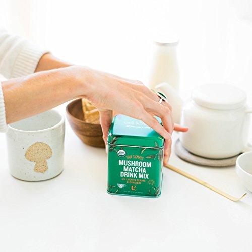 Four Sigmatic Mushroom Matcha, USDA Organic, Ceremonial Grade Matcha Grean Tea Powder with Lions Mane Mushroom Powder & Ginger, Balanced Energy & Focus, Vegan, Paleo, 60g - 20 servings, 2.12 Ounce