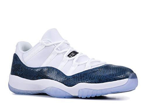 Jordan Men's Retro 11 Low LE White/Black/Navy Leather Basketball Shoes 11 M US