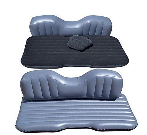 FBSPORT Car Travel Inflatable Mattress Air Bed Cushion Camping Universal SUV Extended Air Couch with Two Air Pillows (Gray)