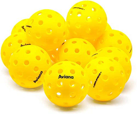 Pickleball Ball Set | Professional USAPA Approved for Sanctioned Tournament Play | 40 Holes & Specifically Designed for Outdoor Courts | Yellow, 6 or 12 Balls Pack (Yellow 12 Balls Pack)