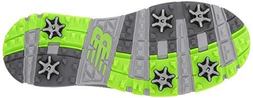 New Balance Men's Minimus Tour Waterproof Spiked Comfort Golf Shoe, Dark Grey/Green, 14 2E 2E US