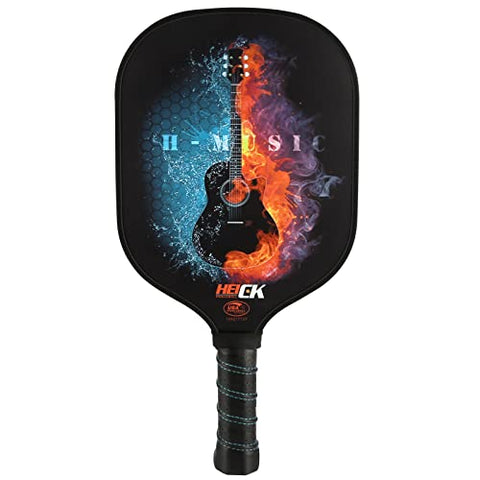 HEICK Pickleball Paddle with Spin Grit,USA Pickleball Approved,for Beginner to Advanced Player,Fiberglass Face,Polypropylene Honeycomb Core,5”Handle,US Major Brand OEM Factory Direct Sales H-MusicG2