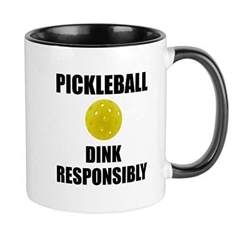CafePress Pickleball Dink Responsibly Mugs Unique Coffee Mug, Coffee Cup [product _type] CafePress - Ultra Pickleball - The Pickleball Paddle MegaStore