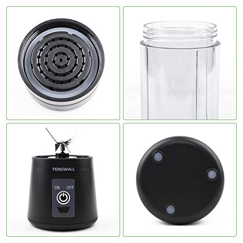 Portable Blender, Personal Size Blender Shakes and Smoothies Mini Jucier Cup USB Rechargeable Battery Strong Power Ice Blender Mixer Home Office Sports Travel Outdoors