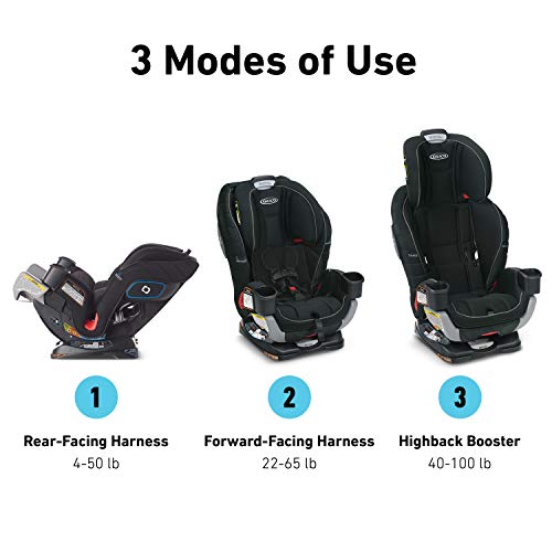 Graco Extend2Fit 3 in 1 Car Seat | Ride Rear Facing Longer with Extend2Fit, featuring TrueShield Side Impact Technology, Ion