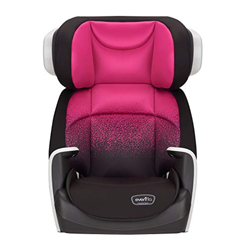 Evenflo Spectrum Belt-Positioning Booster Seat, 2-in-1 Booster Seat, Ergonomic Seat Base, Advanced Compression Technology, High-Back Booster, No-Back Booster, Two Cup Holders, Sunrise Pink