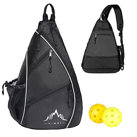HIMAL Pickleball Bag- Adjustable Pickleball,Tennis,Racketball Sling Bag - Pickleball Backpack with Water Bottle Holder for Men and Women…