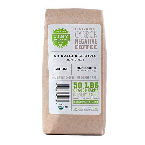 Tiny Footprint Coffee - The World's First Carbon Negative Coffee | Fair Trade Organic Nicaragua Segovia Dark Roast, Ground Coffee | 16 Ounce