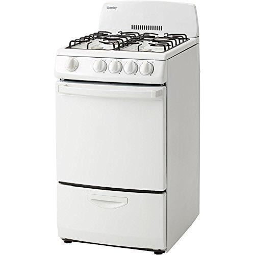 Danby DR200WGLP 20-Inch Gas Range with 4 Burners, Electronic Ignition and 2.4 Cubic Feet Oven, White