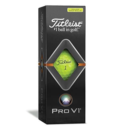 Titleist Pro V1 Golf Balls, Yellow, Standard Play Numbers (1-4), One Dozen