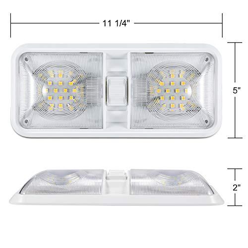 Kohree 12V Led RV Ceiling Dome Light RV Interior Lighting for Trailer Camper with Switch, White(Pack of 2)