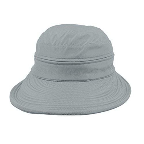 Womens 2in1 Wide Brim Summer Folding Anti-UV Golf Tennis Sun Visor Cap Beach Hat, Grey, OS