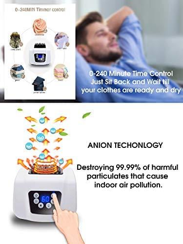 Manatee Clothes Dryer Portable Drying Rack for Laundry 1200W - 33 LB Capacity Energy Saving (Anion) Folding Dryer Quick Dry & Efficient Mode Digital Automatic Timer with Remote Control