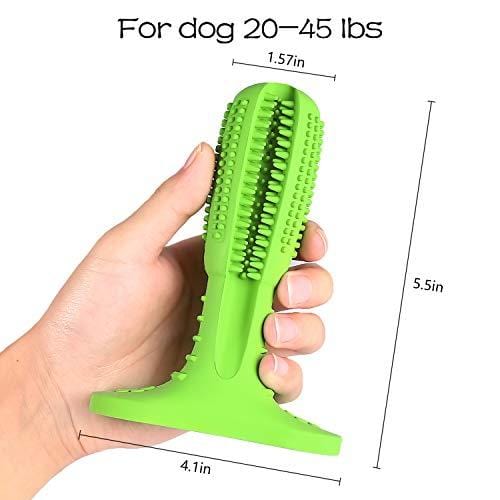 YOMERTO Dog Toothbrush 2019 Upgraded Version Dog Chew Toy Tooth Cleaner Dog Teeth Brushing Stick 100% Natural Rubber Doggy Puppy Oral Dental Care