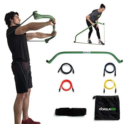  Original Gorilla Bow Portable Home Gym Resistance Bands and Bar  System for Travel, Fitness, Weightlifting and Exercise Kit, Full Body  Workout Equipment Set (Original Bow, Black, Base Bundle) : Sports 