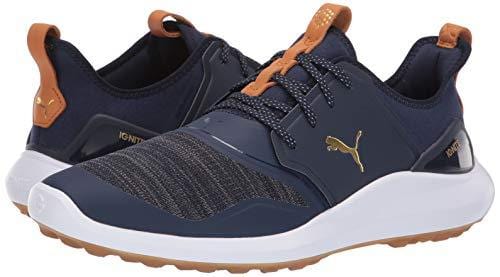 Puma Golf Men's Ignite Nxt Lace Golf Shoe, Peacoat Team Gold-Puma White, 7 M US