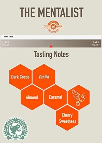 Bulletproof The Mentalist Ground Coffee - Premium Gourmet Medium Dark Roast Organic Beans, Rainforest Alliance certified, Clean Upgraded Ground